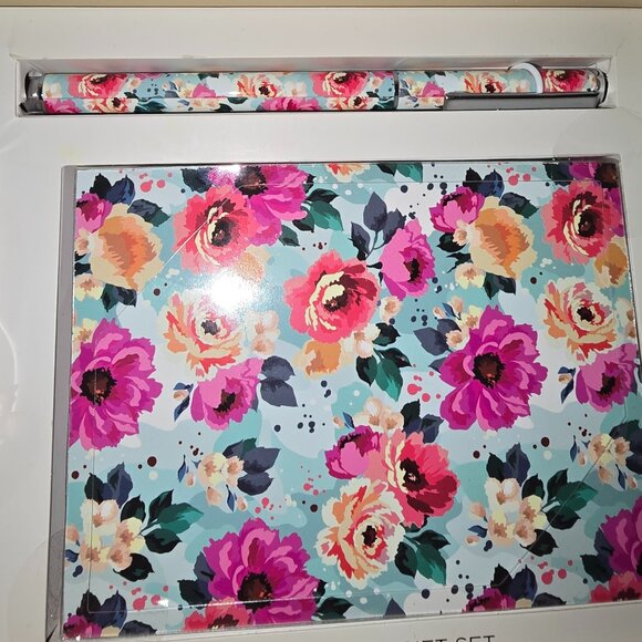 Watch Pen Notebook Gift Set Flowers Pretty Great Colors Leather Band Journal - Picture 3 of 9